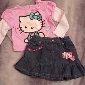 👏🏻 Host pick 👏🏻 * 3 for 25 $ * Set top and skirt Hello Kitty 18-24 months